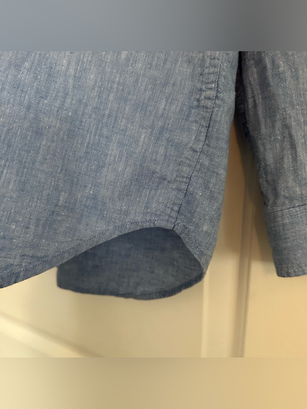 Gap Linen & Cotton Popover Shirt, Size Medium, Blue - Picture 4 of 7